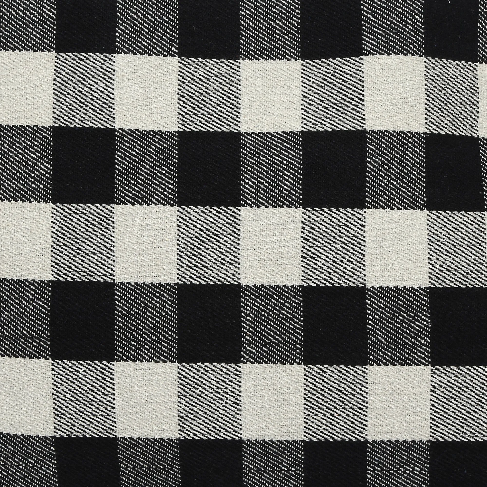 Accessorize London Women's Pure Organic Cotton Black Large Check Textile Handheld Bag
