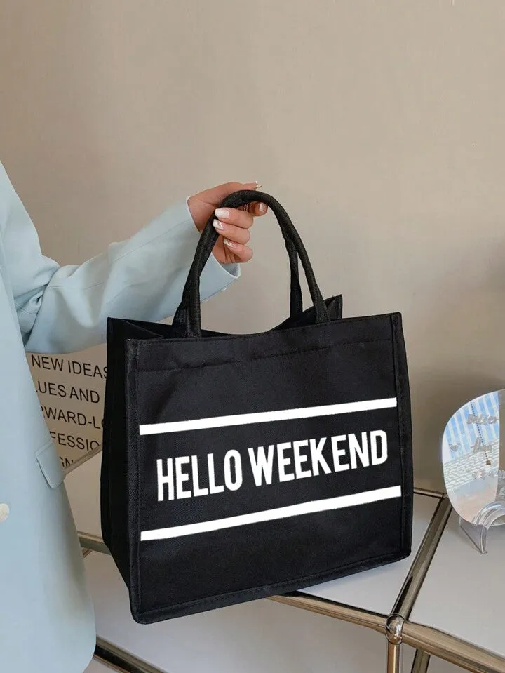 Alphabet large capacity linen tote