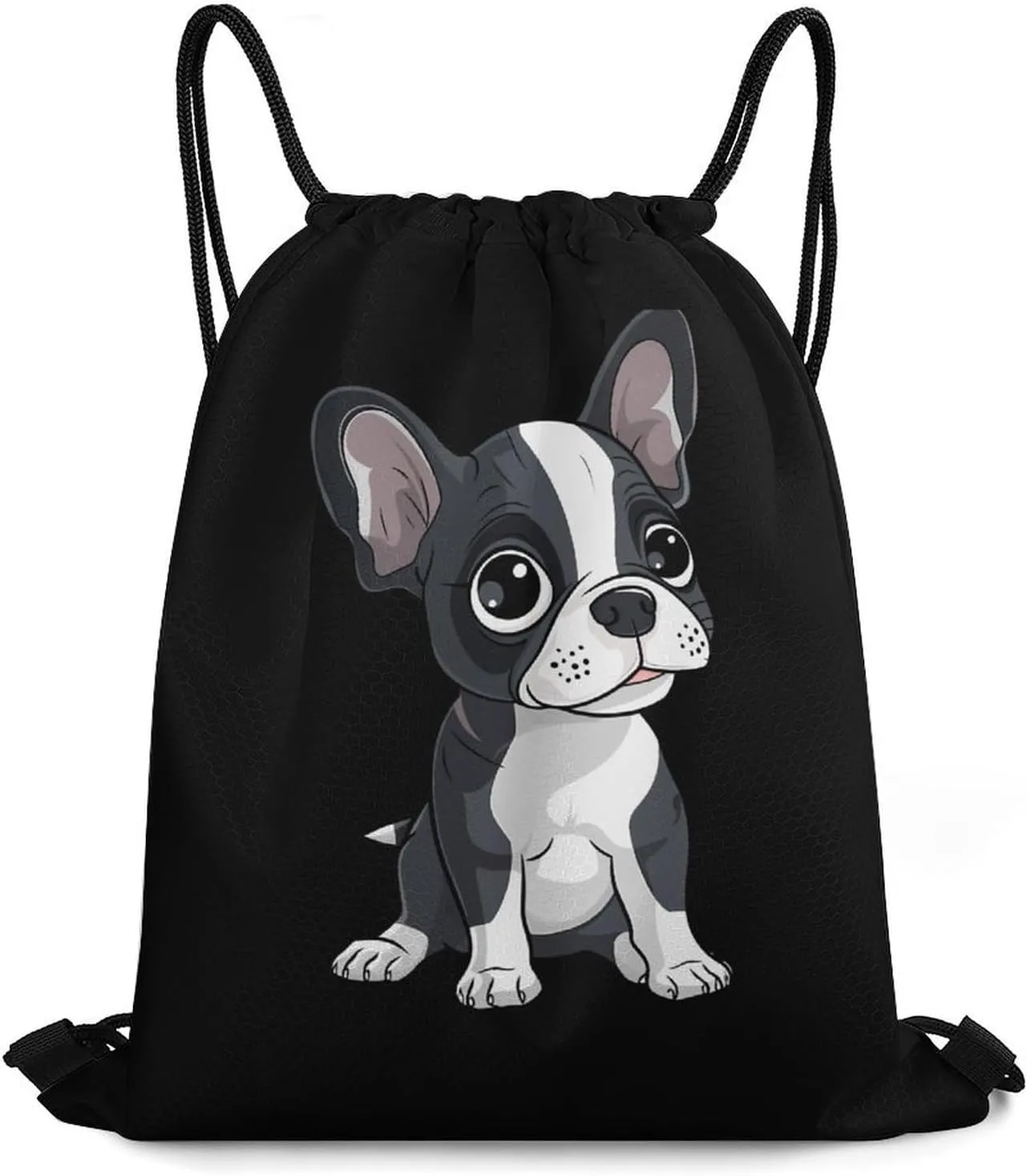 Boston Terrier Drawstring Backpack Lightweight String Bag Sports Gym Bag Sackpack for Men Women