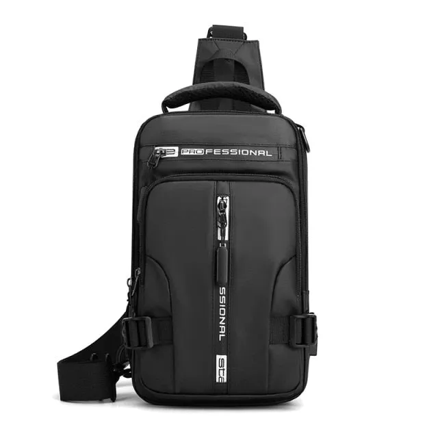 Branded USB Charging Shoulder Bag Anti-theft Crossbody Sling Bag Casual Waterproof Diagonal Bag Multifunctional Messenger Bags