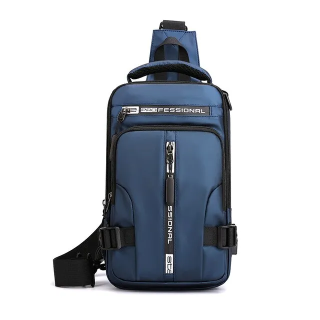 Branded USB Charging Shoulder Bag Anti-theft Crossbody Sling Bag Casual Waterproof Diagonal Bag Multifunctional Messenger Bags