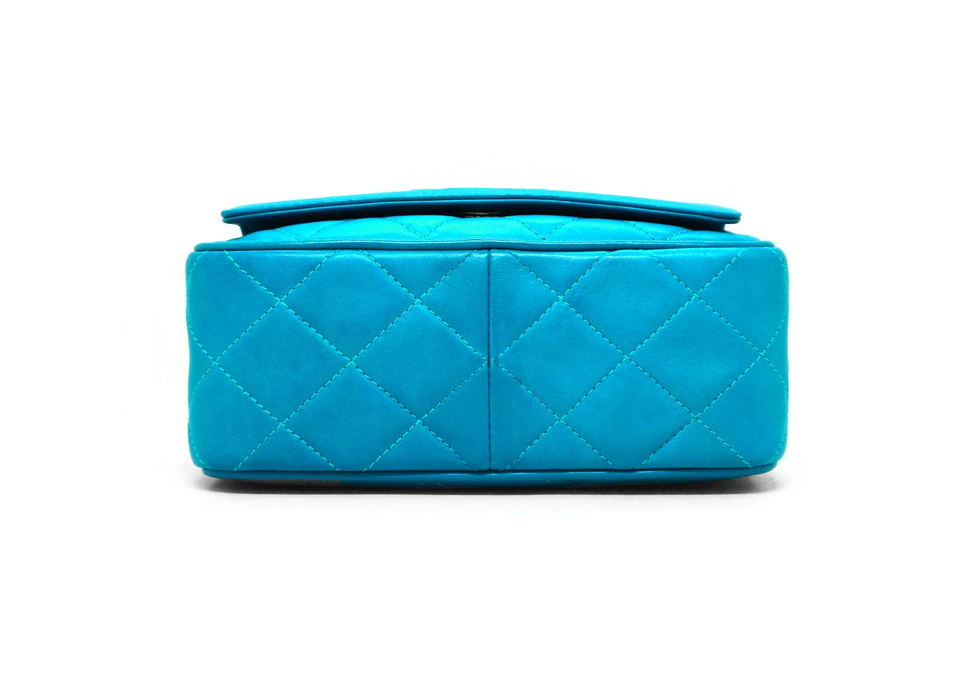 Chanel Vintage Rare Electric Blue Lambskin Camera Bag