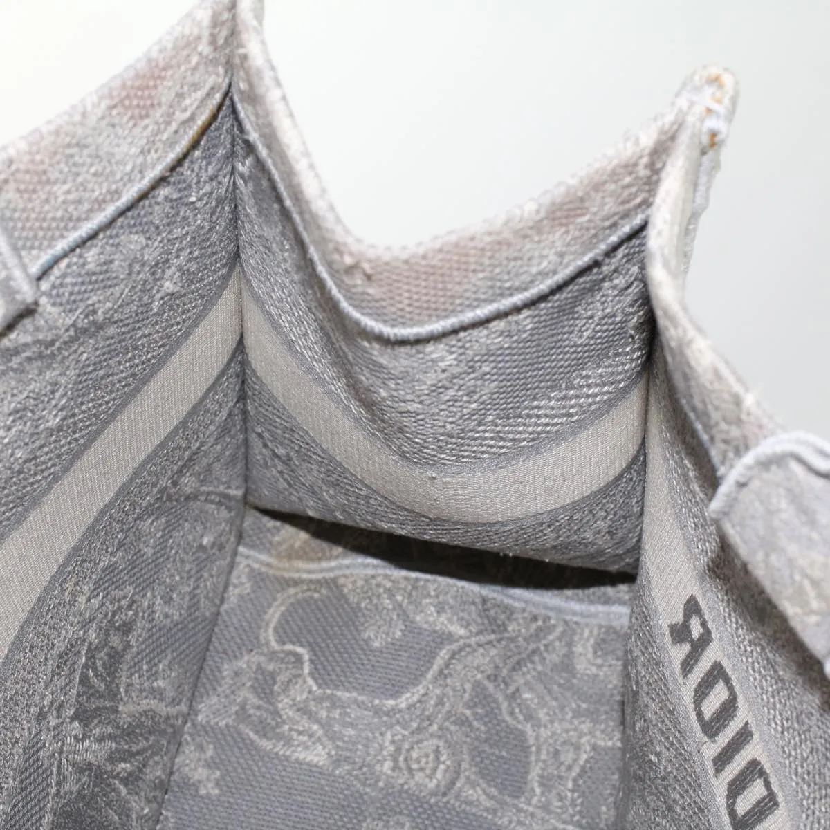 CHRISTIAN DIOR Book Tote Bag Canvas Gray M1286ZTDT_M932 Auth bs6141