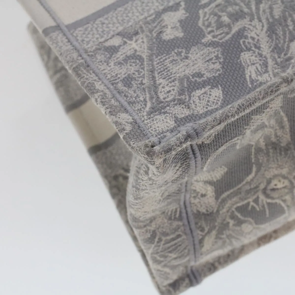 CHRISTIAN DIOR Book Tote Bag Canvas Gray M1286ZTDT_M932 Auth bs6141