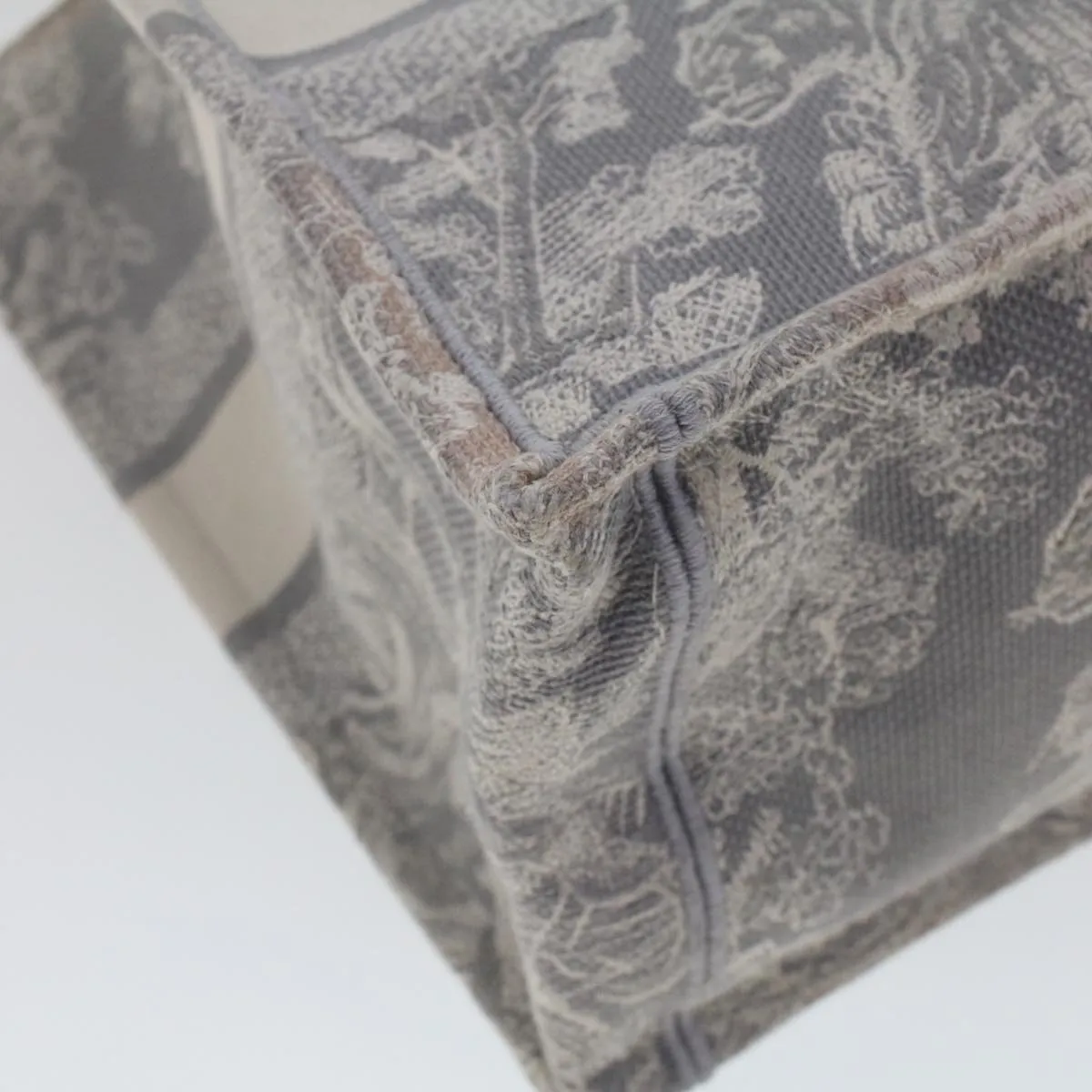 CHRISTIAN DIOR Book Tote Bag Canvas Gray M1286ZTDT_M932 Auth bs6141