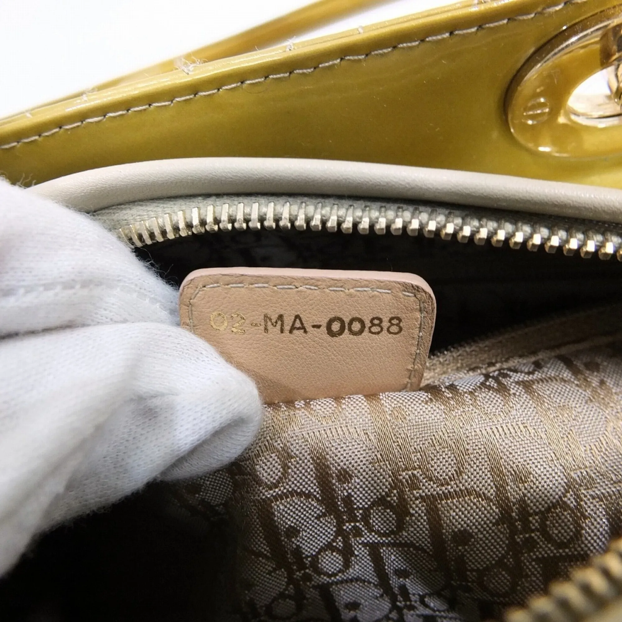 Christian Dior Lady cannage patent leather bag