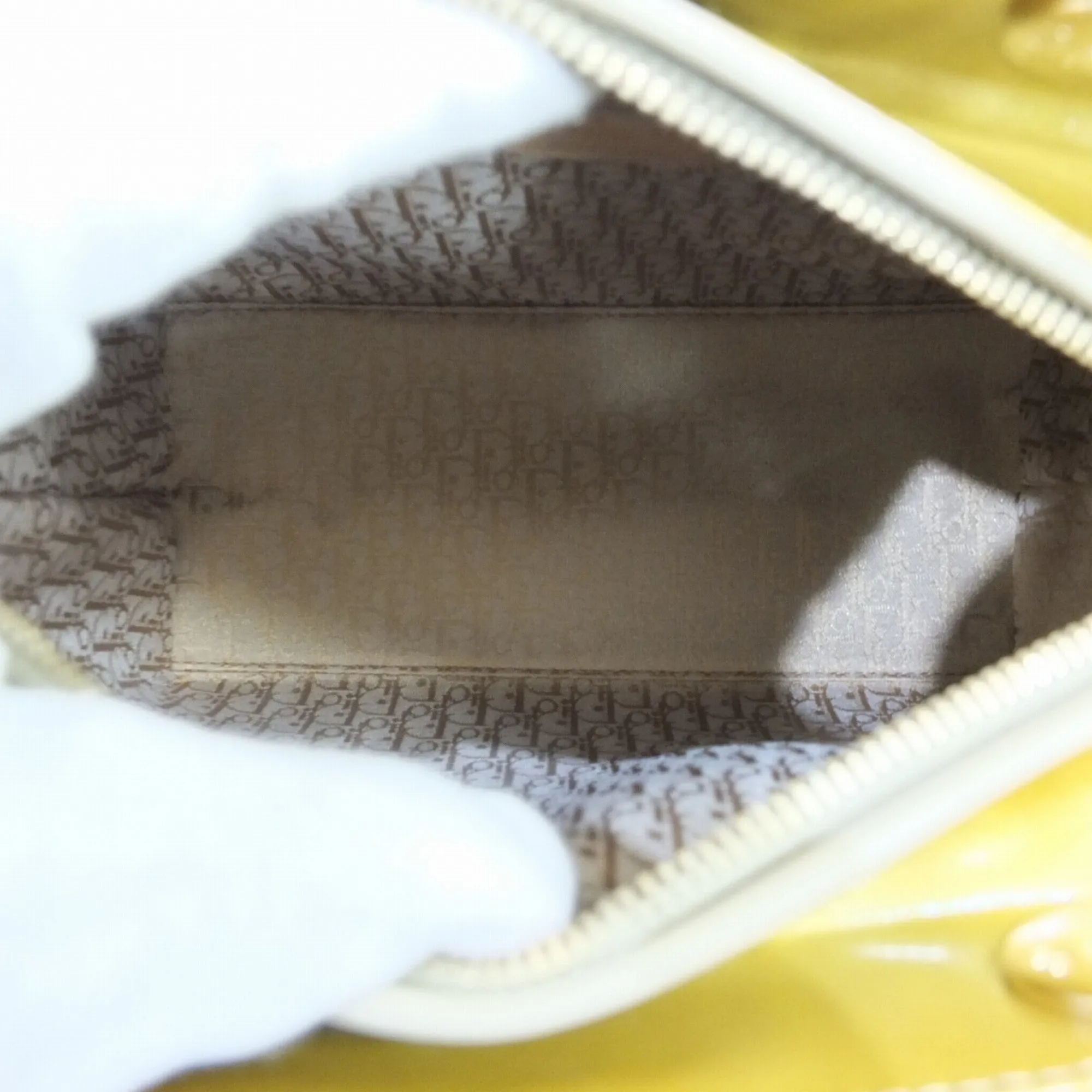 Christian Dior Lady cannage patent leather bag