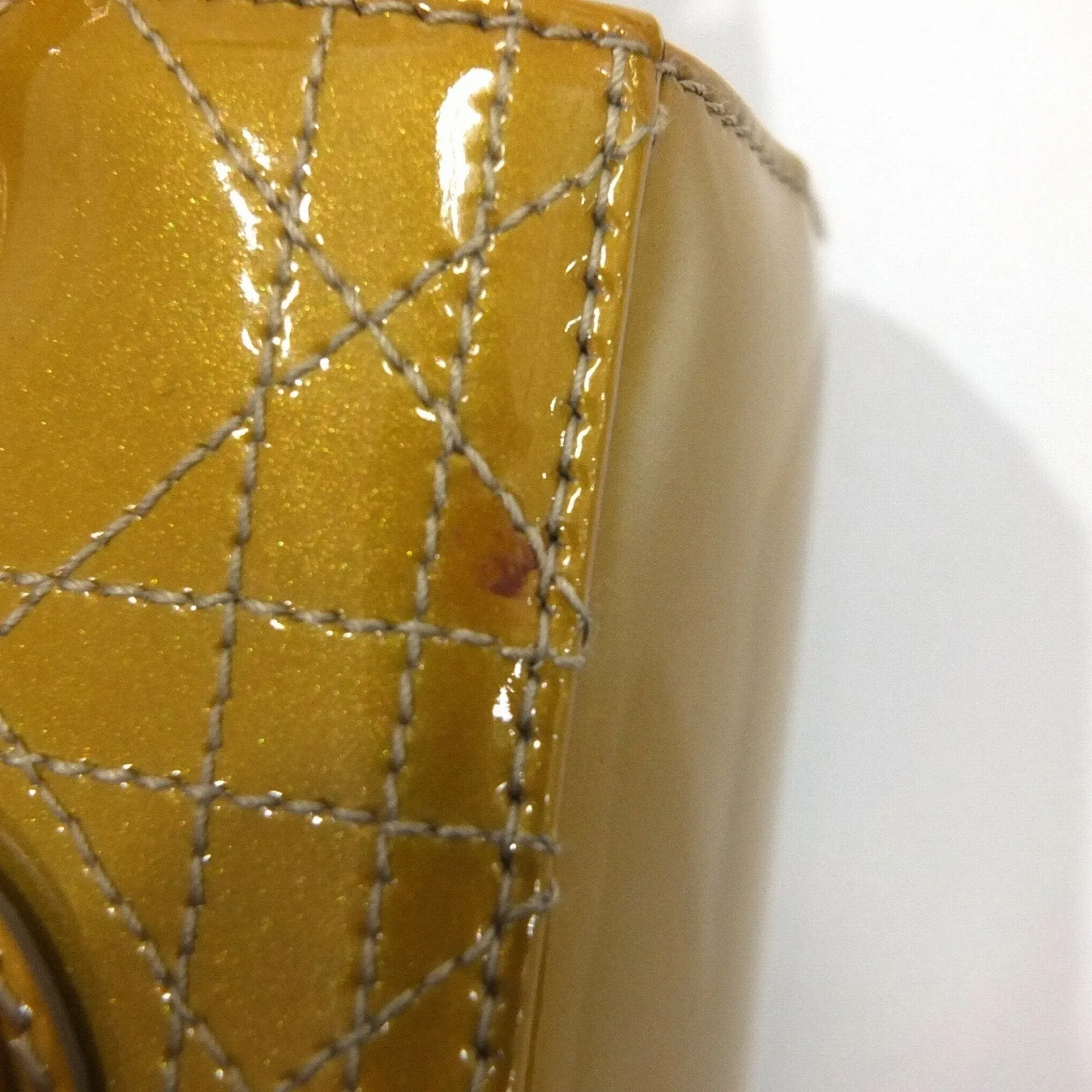 Christian Dior Lady cannage patent leather bag