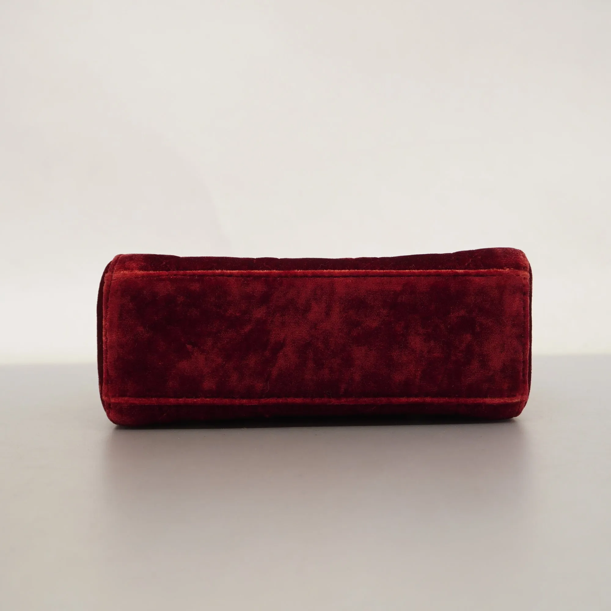 CHRISTIAN DIOR  Lady Dior Cannage Velor Women's Handbag Red Color