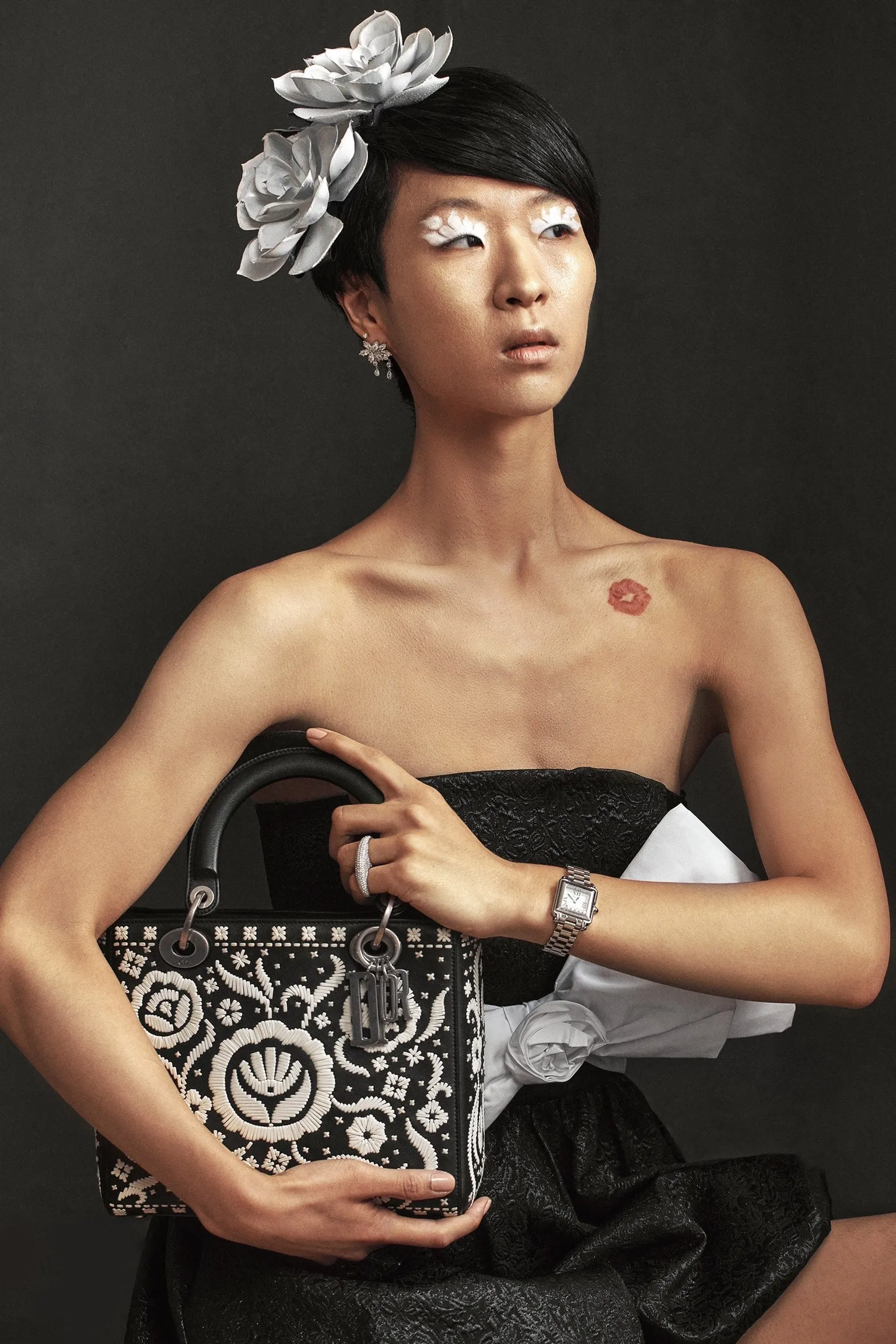CHRISTIAN DIOR LADY DIOR FLORAL LIMITED EDITION BAG