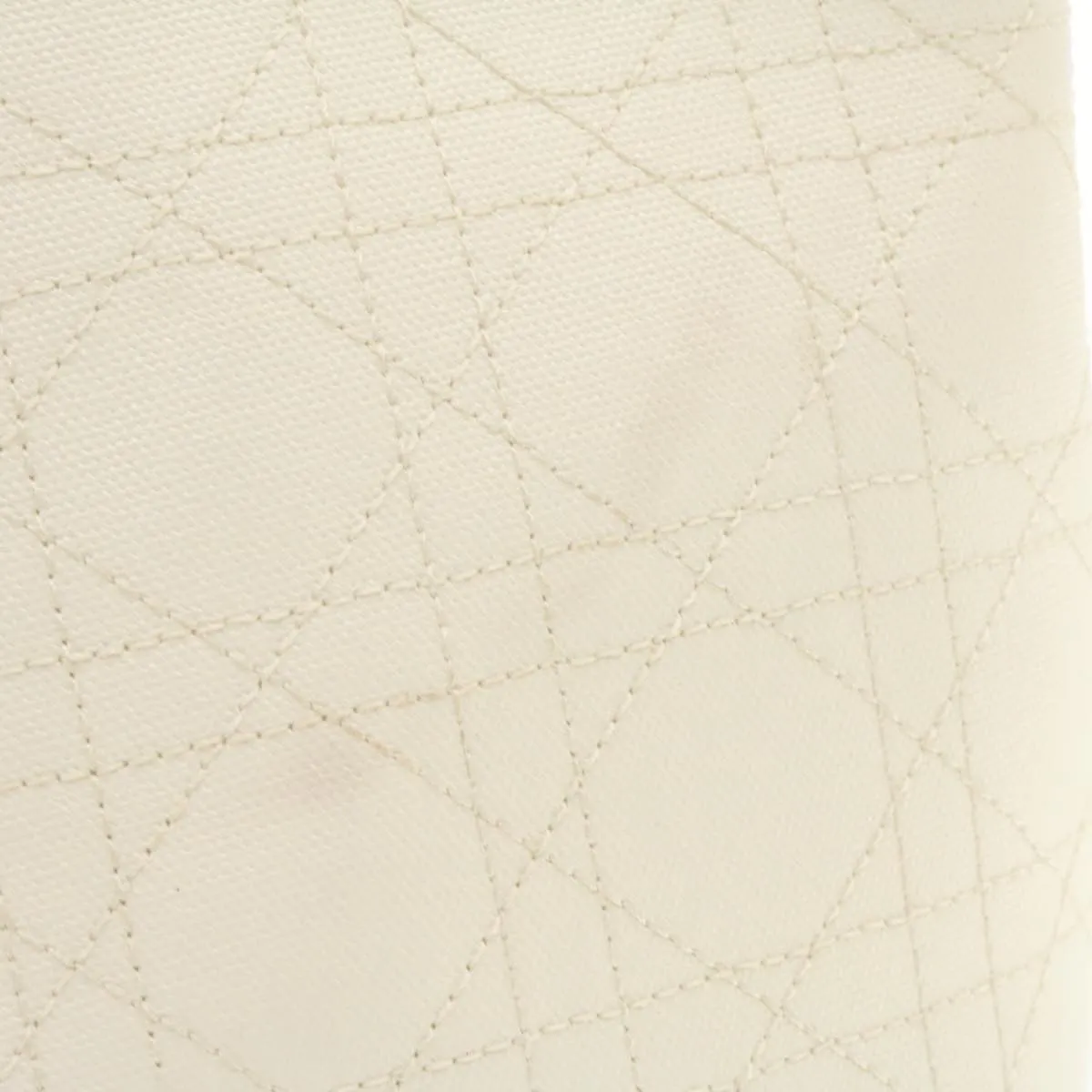 CHRISTIAN DIOR Panarea Tote Bag Coated Canvas White Auth rd1228