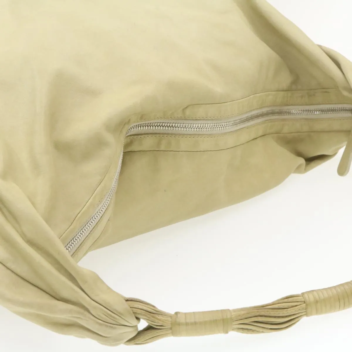 CHRISTIAN DIOR Shoulder Bag Leather Beige  rd1285