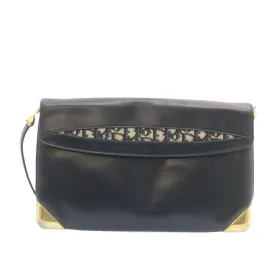 CHRISTIAN DIOR Trotter Canvas Shoulder Bag PVC Leather Blue Auth am1903g