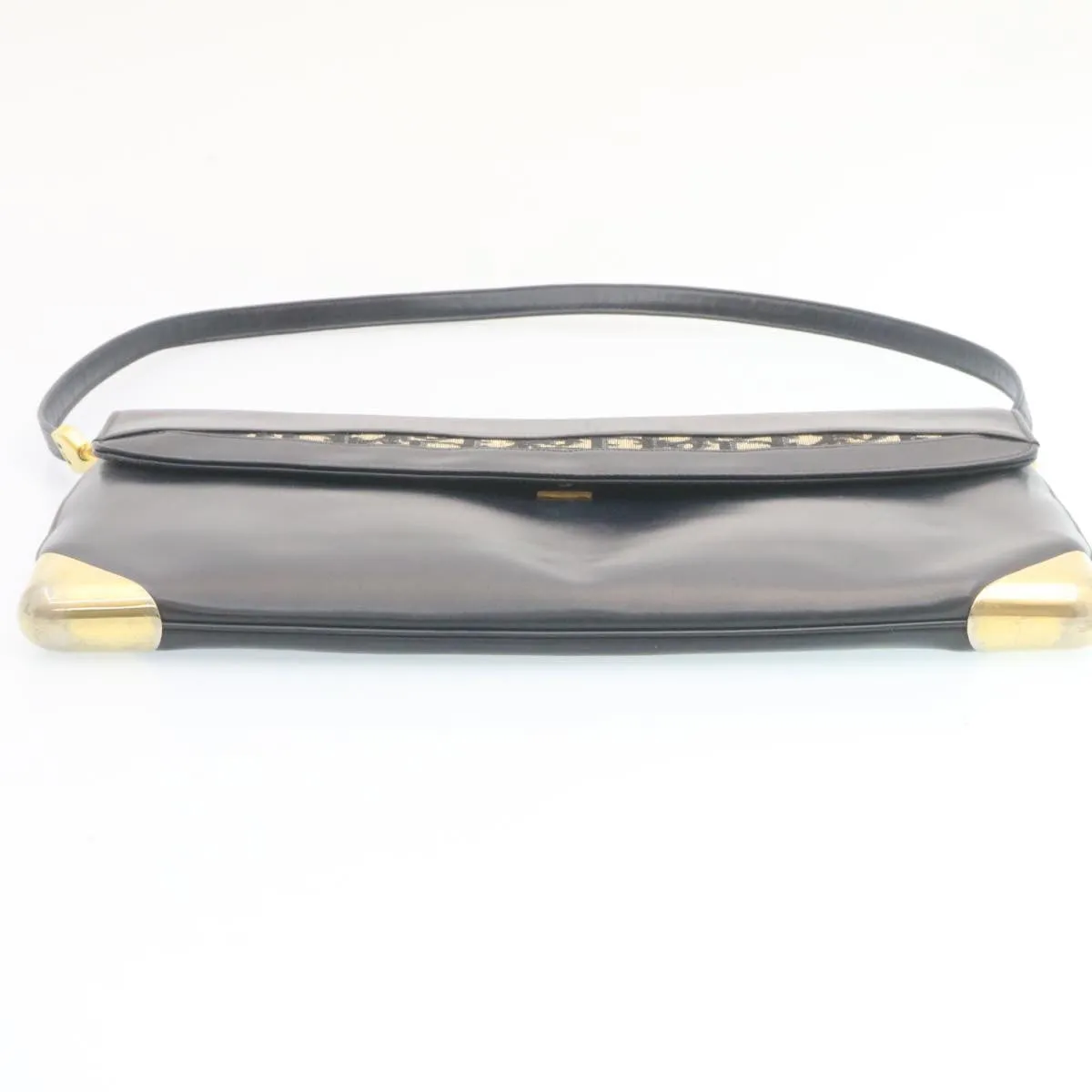 CHRISTIAN DIOR Trotter Canvas Shoulder Bag PVC Leather Blue Auth am1903g