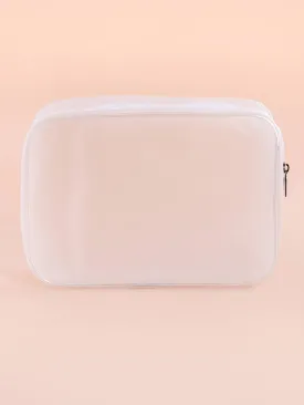 Clear Frosted Makeup Bag Cosmetic Organizer Toiletries Bag Makeup Organizer Zip