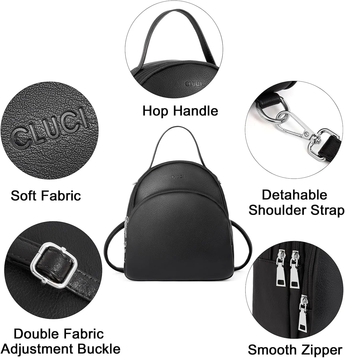 CLUCI Womens Backpack Purse Travel Backpack Leather Convertible Ladies Designer Daypack Shoulder Bags