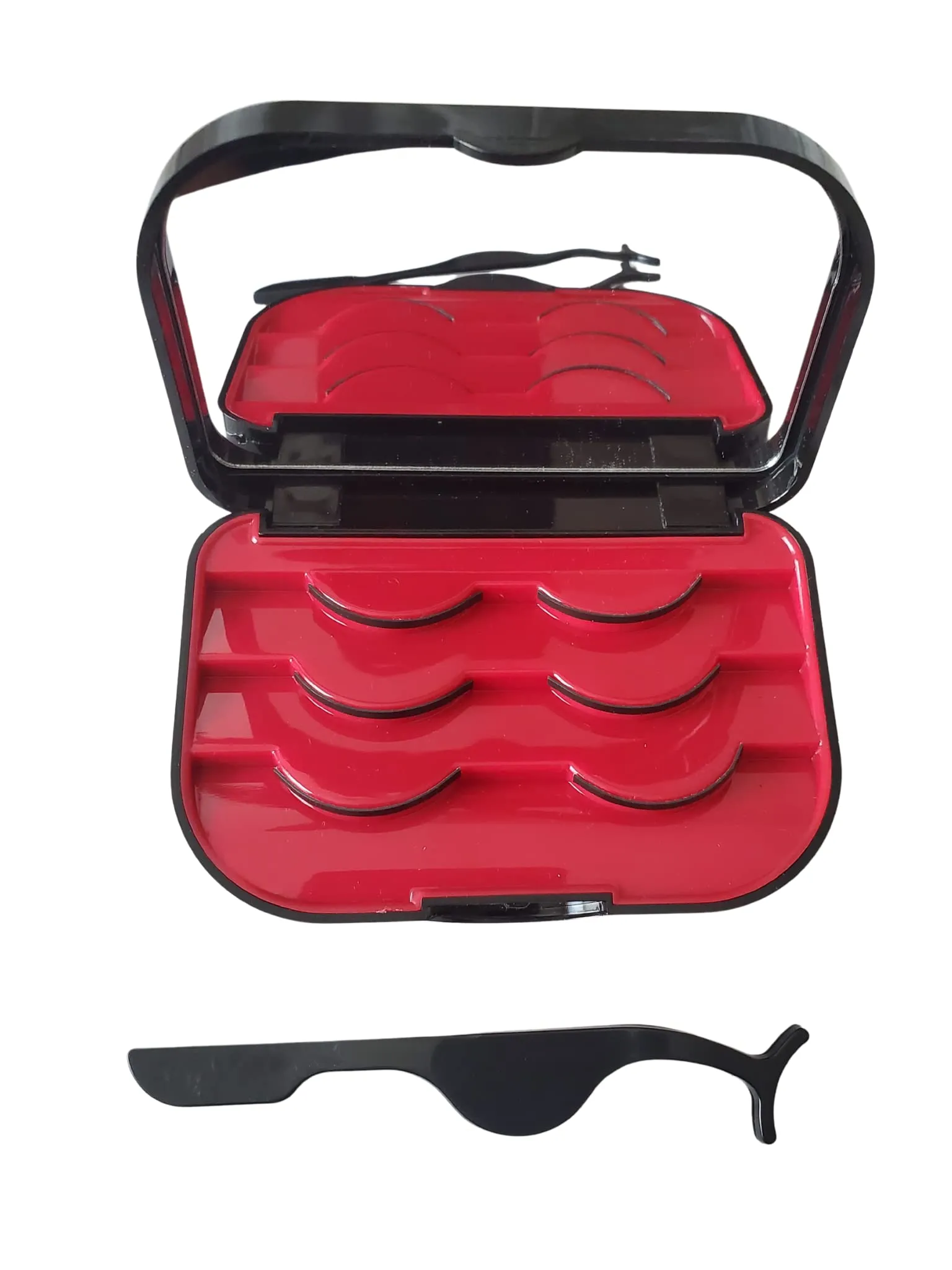 Coiffure Extensions Three Tier Magnetic Eyelash Storage Case With Mirror And Tweezer, Magnetic Eyelash Holder, Magnetic Eyelash Travel Case, Magnetic Eyelash Travel Holder, Magnetic Eyelash Organizer