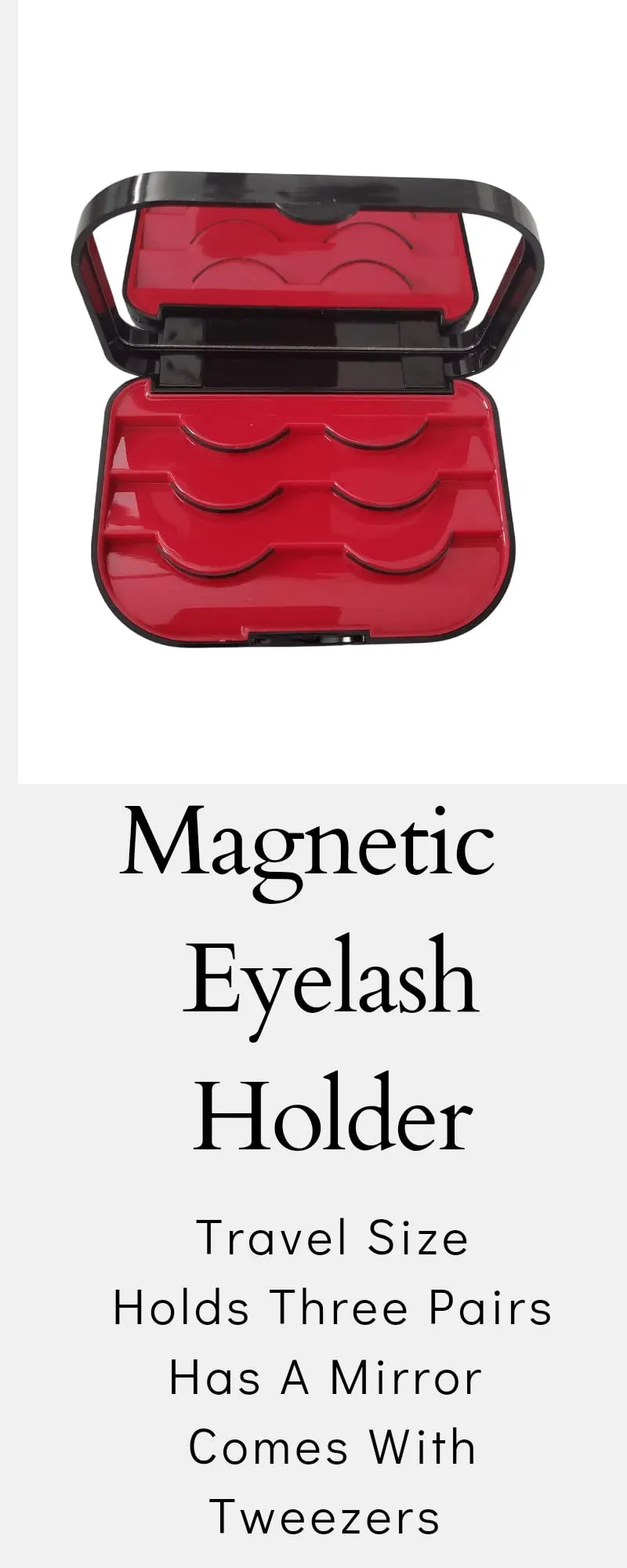 Coiffure Extensions Three Tier Magnetic Eyelash Storage Case With Mirror And Tweezer, Magnetic Eyelash Holder, Magnetic Eyelash Travel Case, Magnetic Eyelash Travel Holder, Magnetic Eyelash Organizer