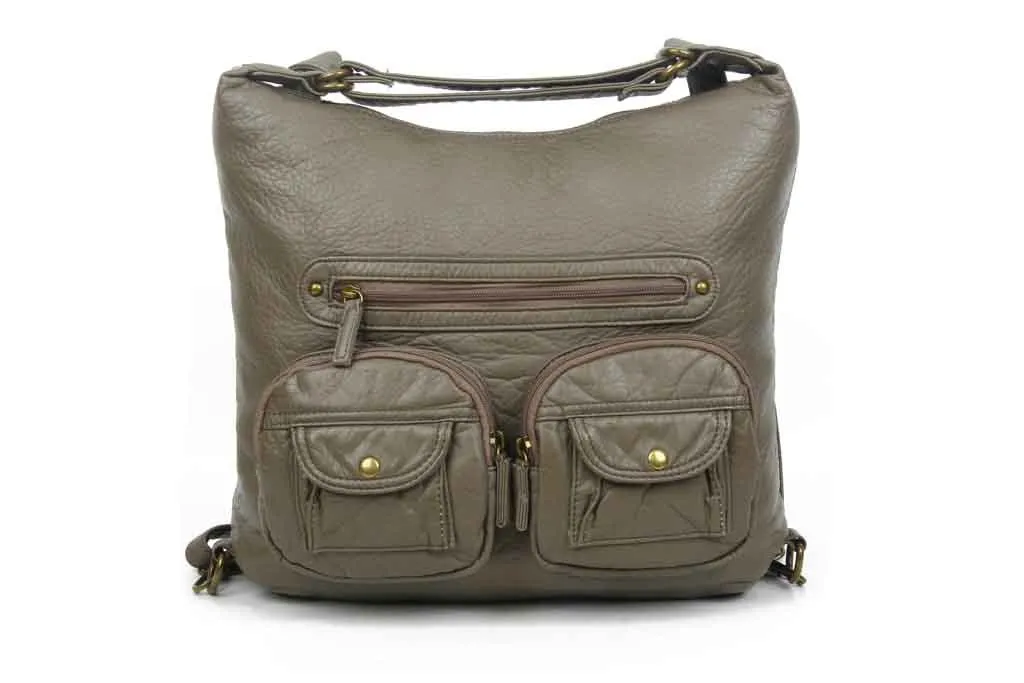 Convertible Crossbody Backpack - Dark Grey