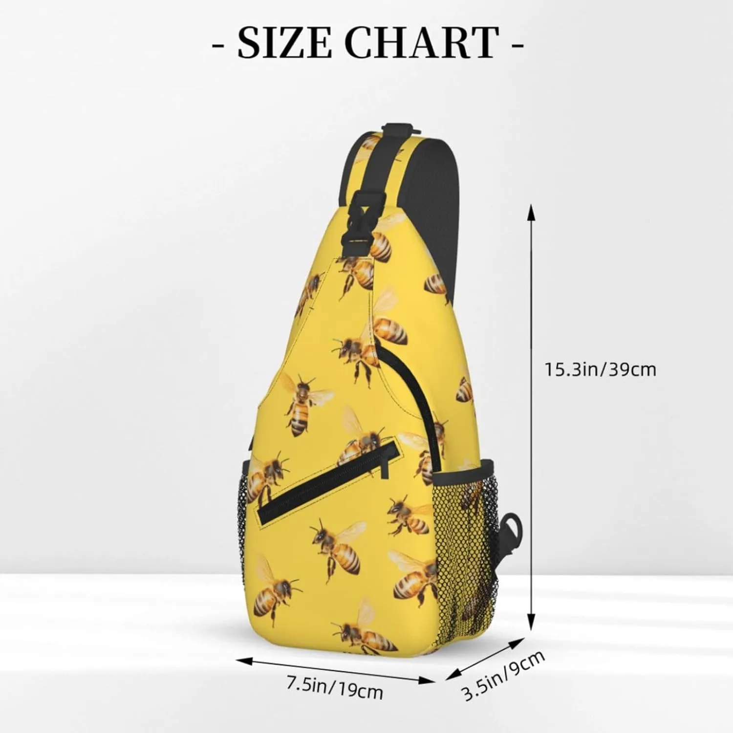 Crossbody Bags For Women Men Bees Yellow Sling Backpack Chest Shoulder Bag Gym Cycling Travel Hiking Daypack