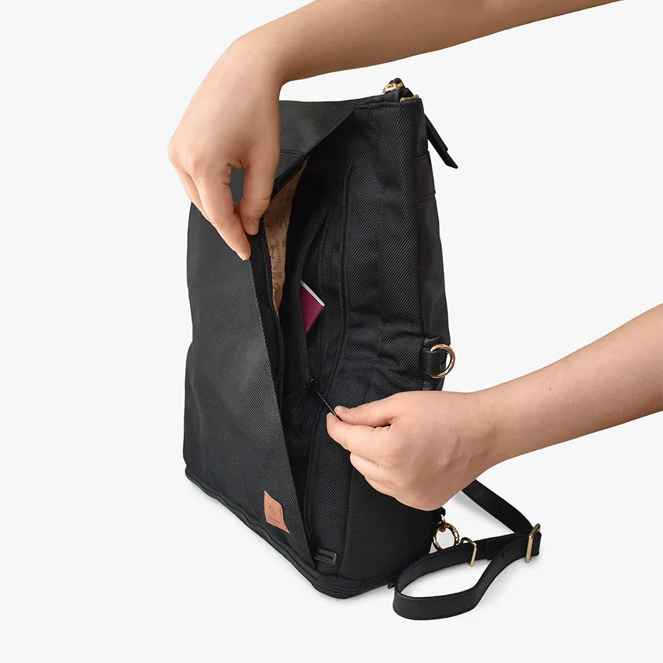 DAKOTA 3 in 1 Convertible Backpack Purse, Black
