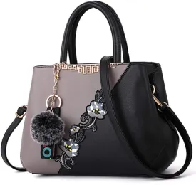 ELDA Purses and Handbags for Women Embroidery Top Handle Satchel Fashion Ladies Shoulder Bag Tote Purse Messenger Bags
