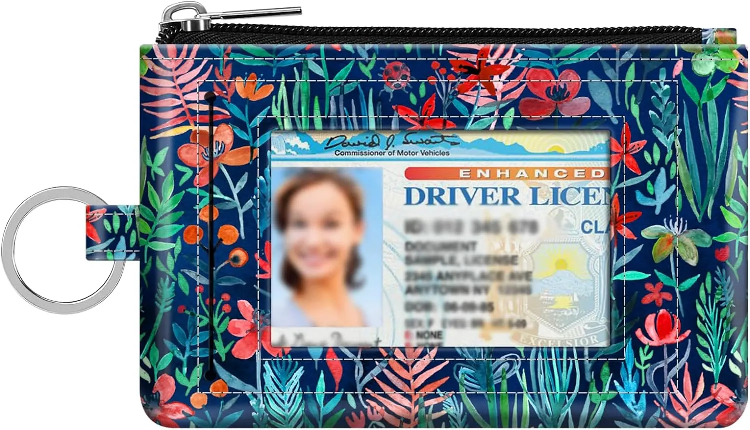 Fintie Zip ID Case Card Holder, Slim Coin Purse Wallet RFID Blocking Change Pouch with Key Chain