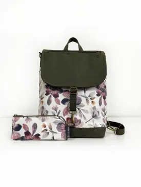Forest Green Convertible Backpack and Purse in Cottagecore Style