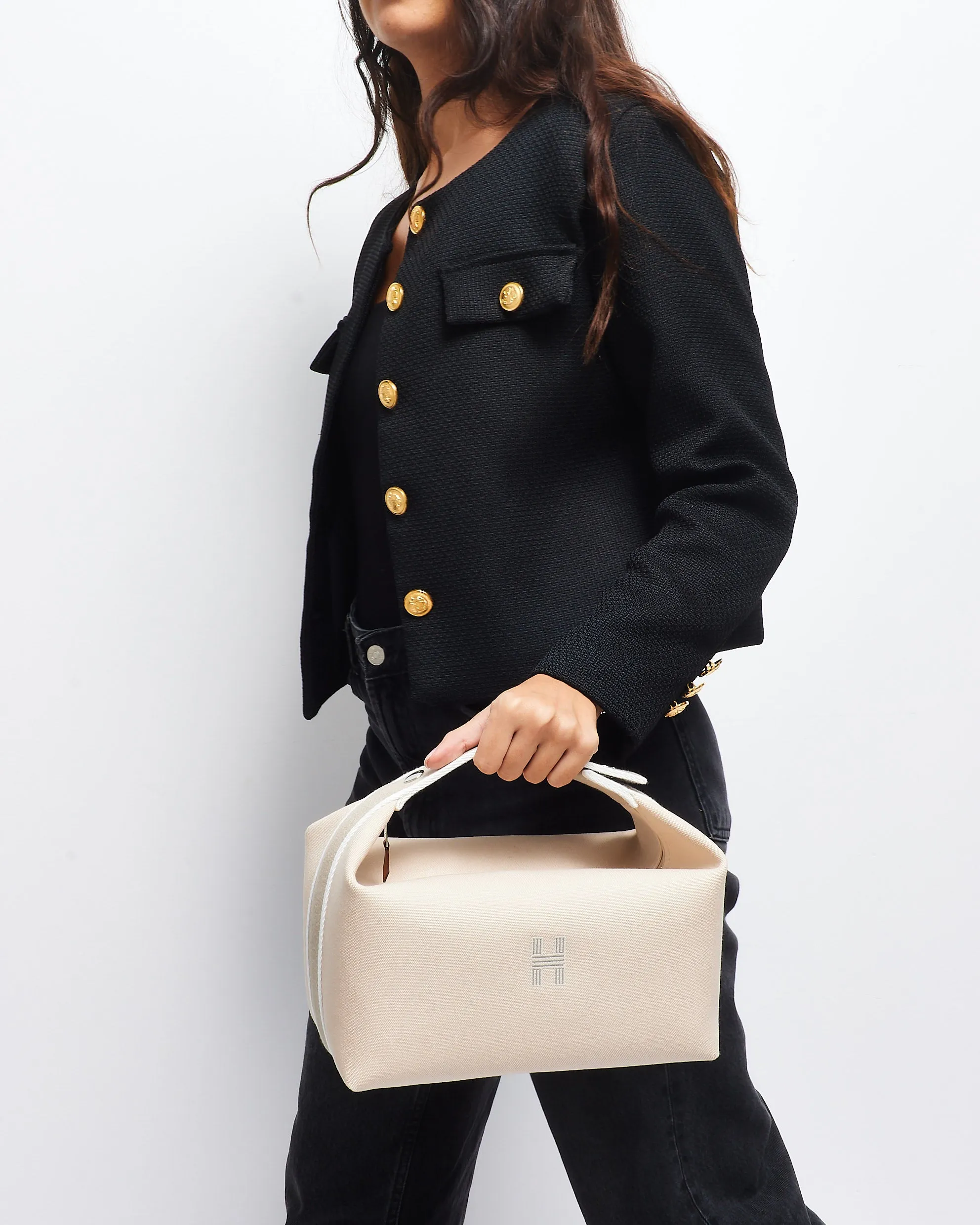 Hermès Beige Canvas Bride À Brac Case