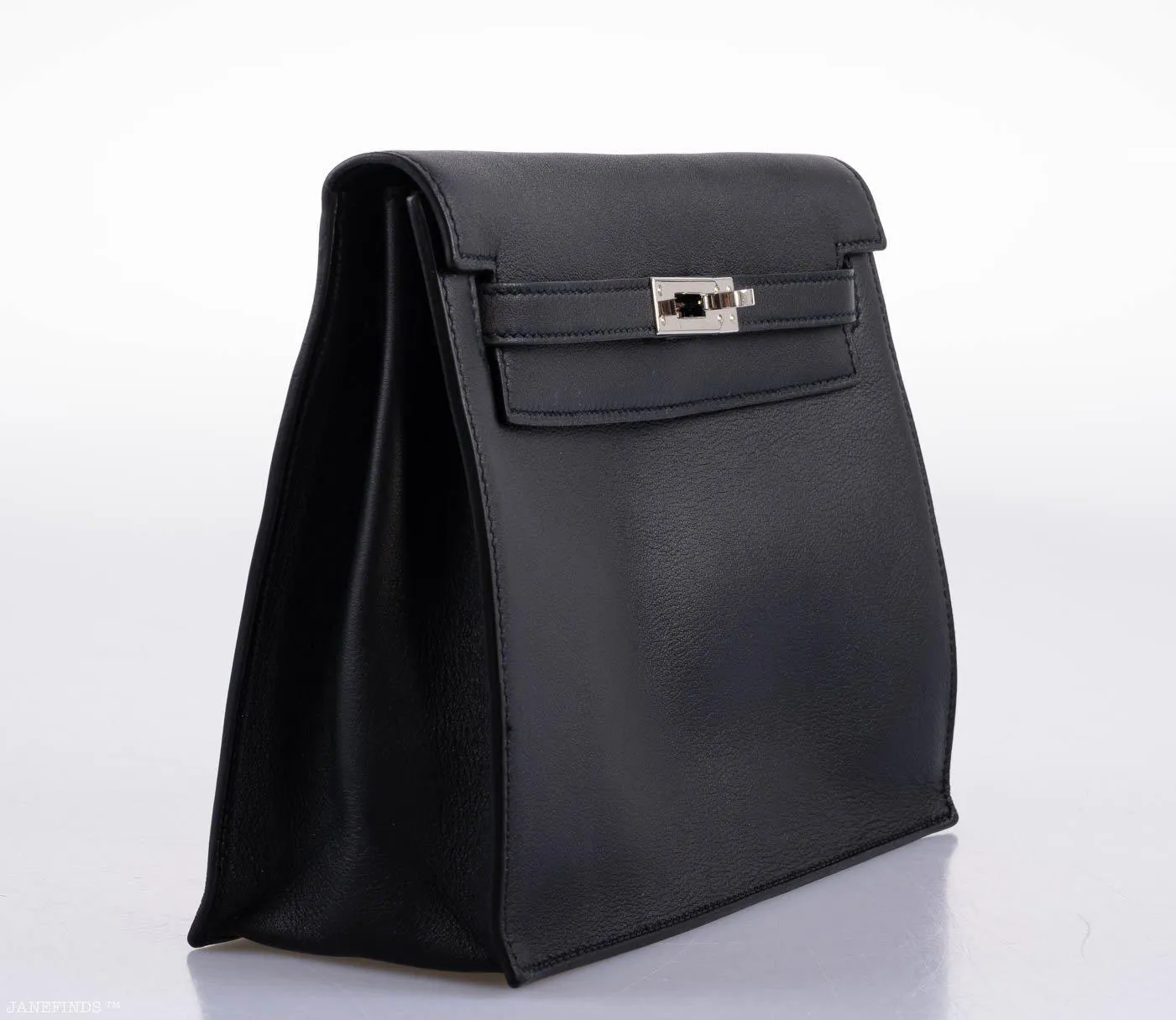 Hermès Kelly Danse II Black Swift with Palladium Hardware - 2020, Y