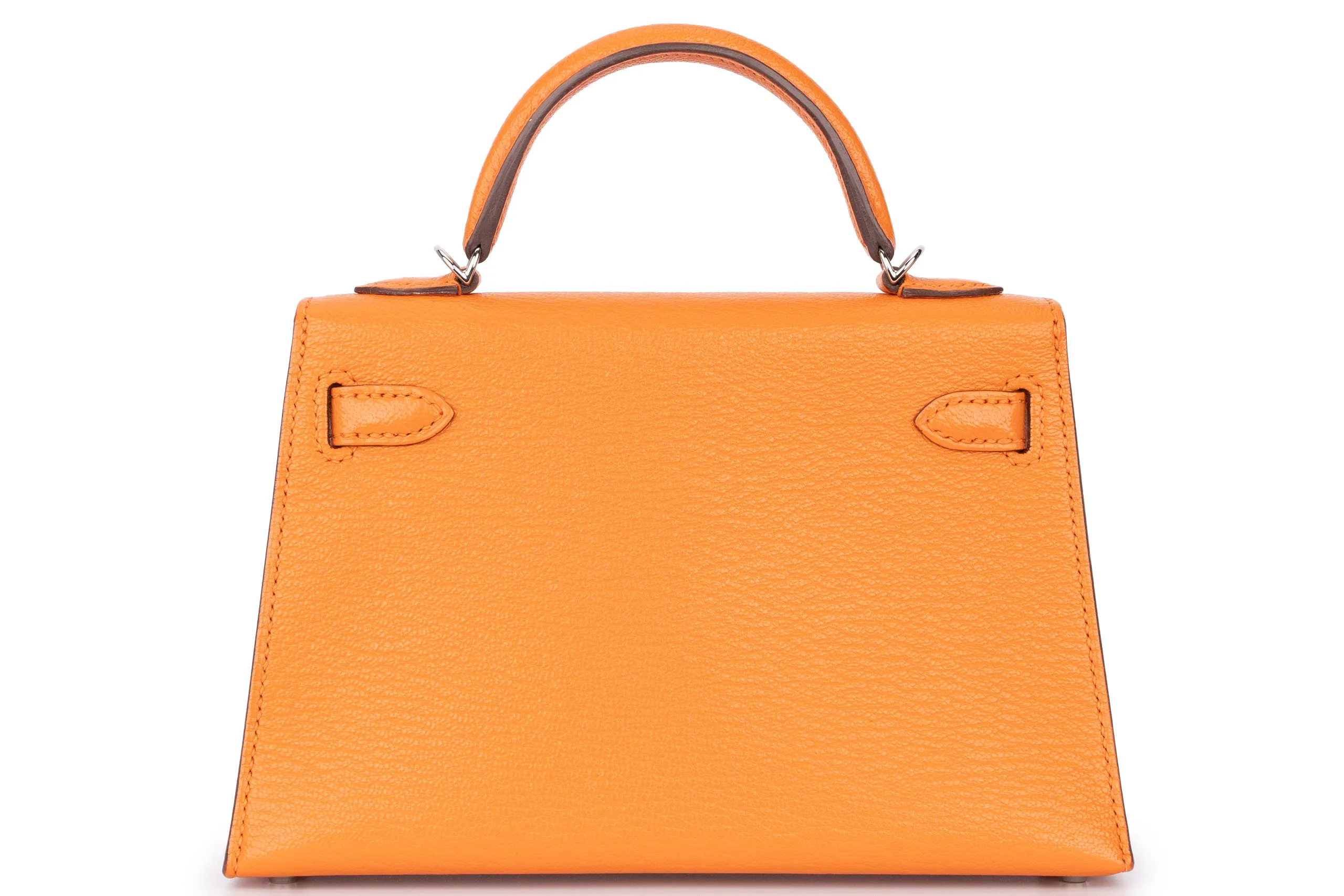 Hermès Mini Kelly Sellier Chevre Mysore Orange PHW