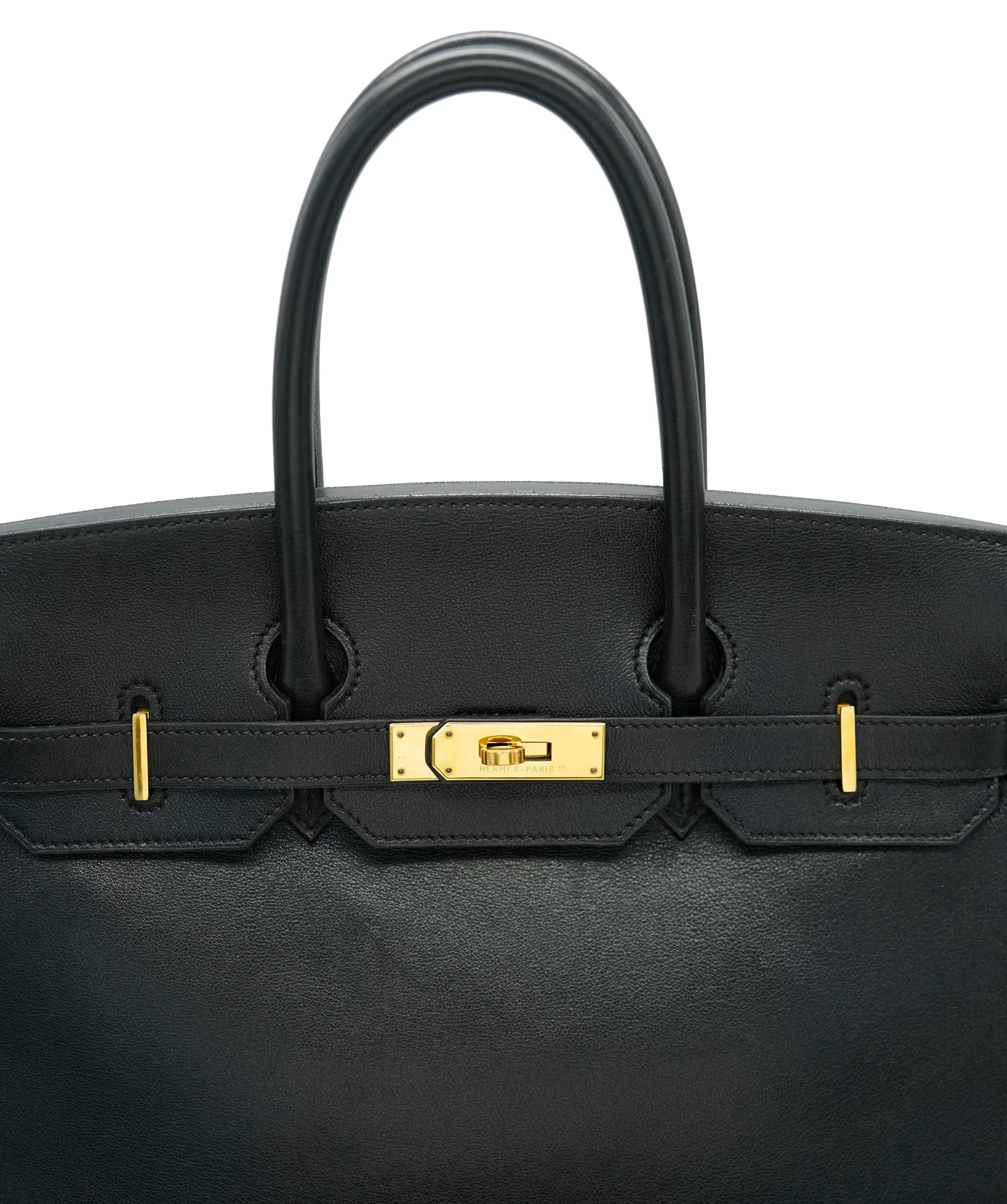 Hermès Vintage Birkin 35 Black Gulliver GHW #Y ASC4920