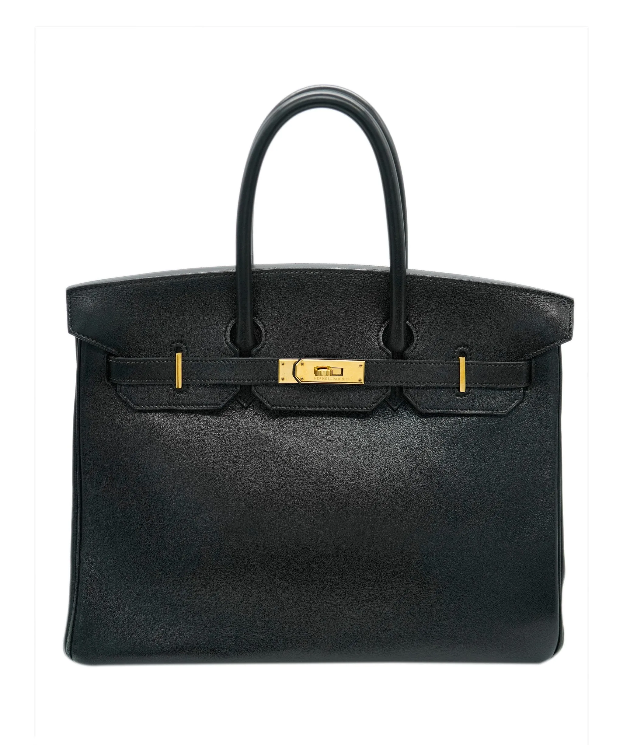 Hermès Vintage Birkin 35 Black Gulliver GHW #Y ASC4920