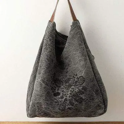 Large Capacity Embroidered Handbag