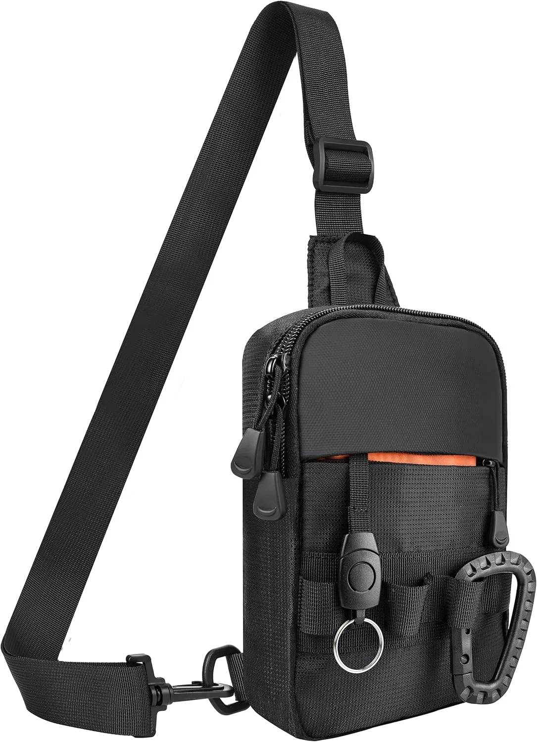 Mens Sling Bag, YKK Zippers Small Crossbody Bag for Hiking Travel Work, Water Resistant Utility EDC Mini Chest Bag