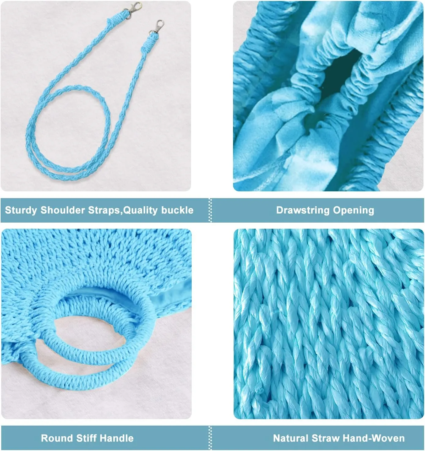 Mini Semi-circle Rattan Straw Bag, Hand-woven Women Summer Retro Beach Tote Shoulder Bag Crossbody Travel Beach Bag