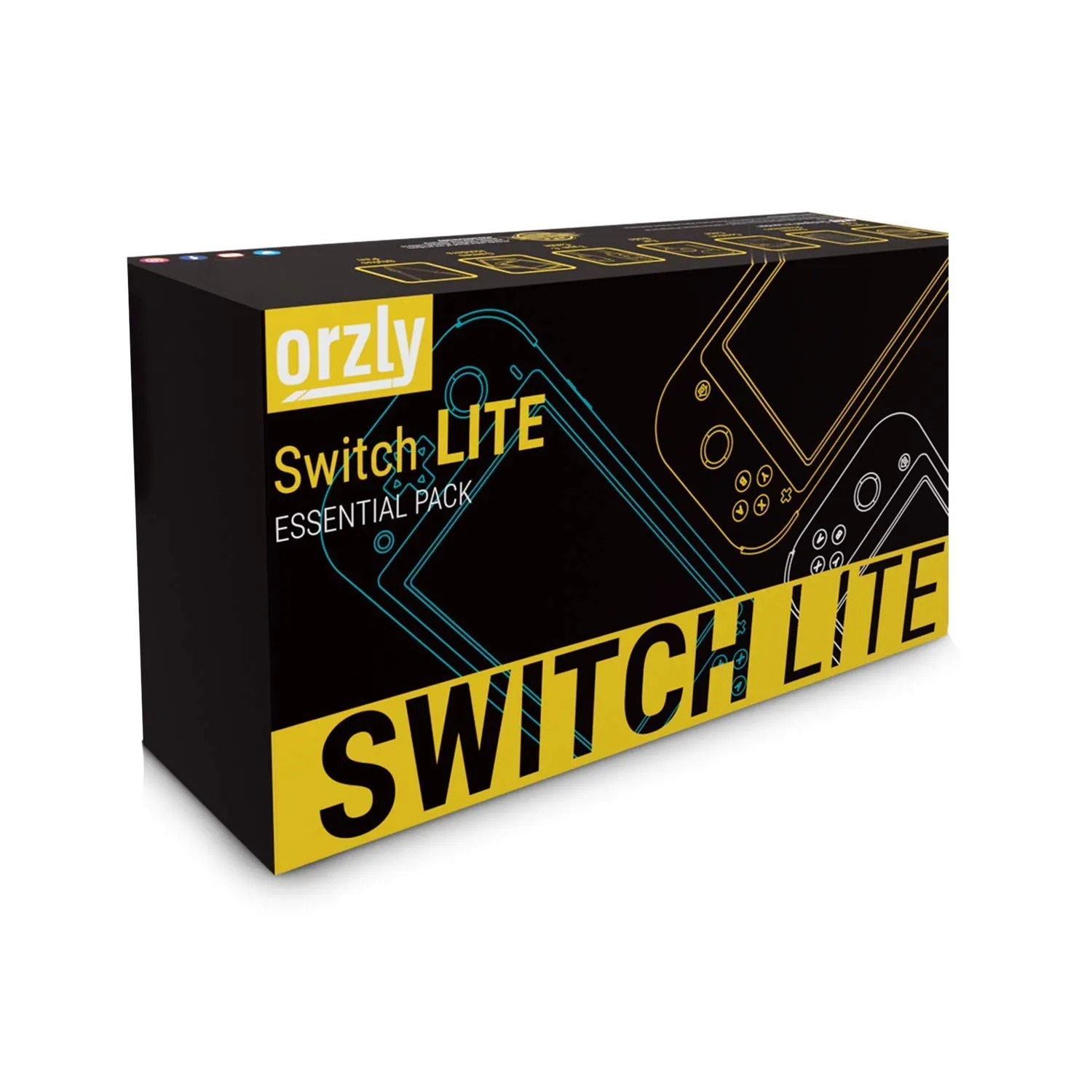 Orzly Switch Lite Accessories Bundle - Case & Screen Protector for Nintendo Switch Lite Console, USB Cable, Games Holder, Comfort Grip Case, Headphones, Thumb-Grip Pack & more (Orzly Gift Pack - Grey)