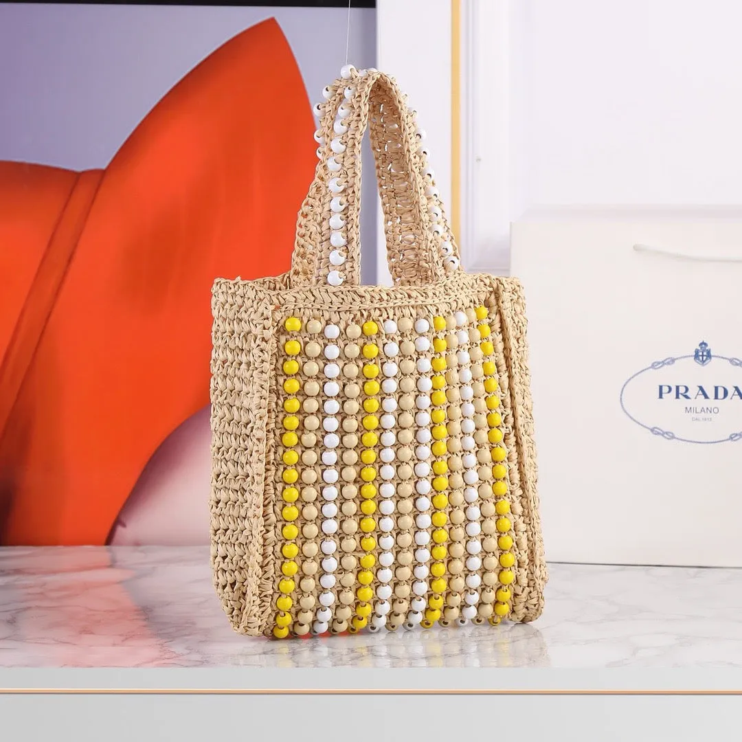 PD338 Raffia Tote Bag / 15x14.2x1.2inch