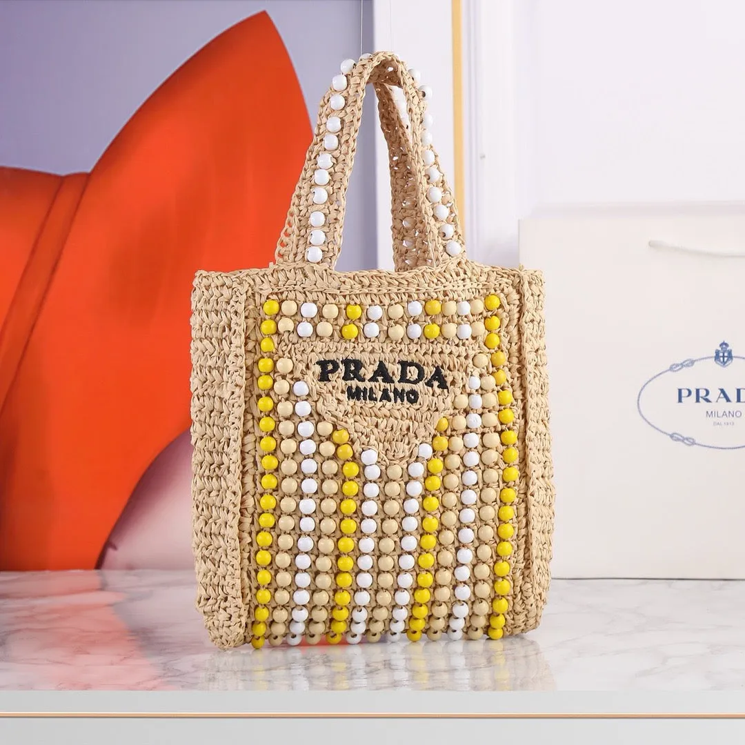 PD338 Raffia Tote Bag / 15x14.2x1.2inch