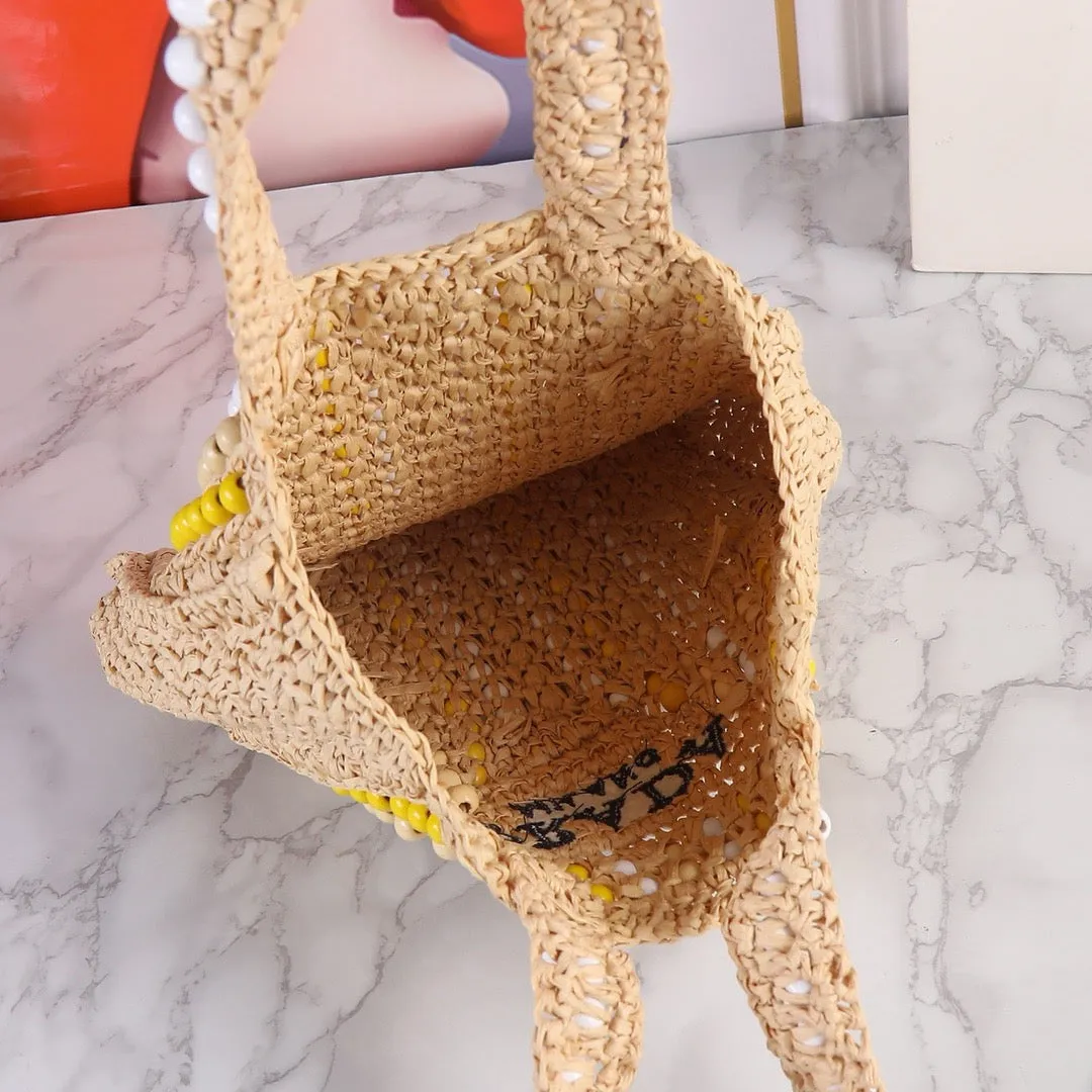 PD338 Raffia Tote Bag / 15x14.2x1.2inch