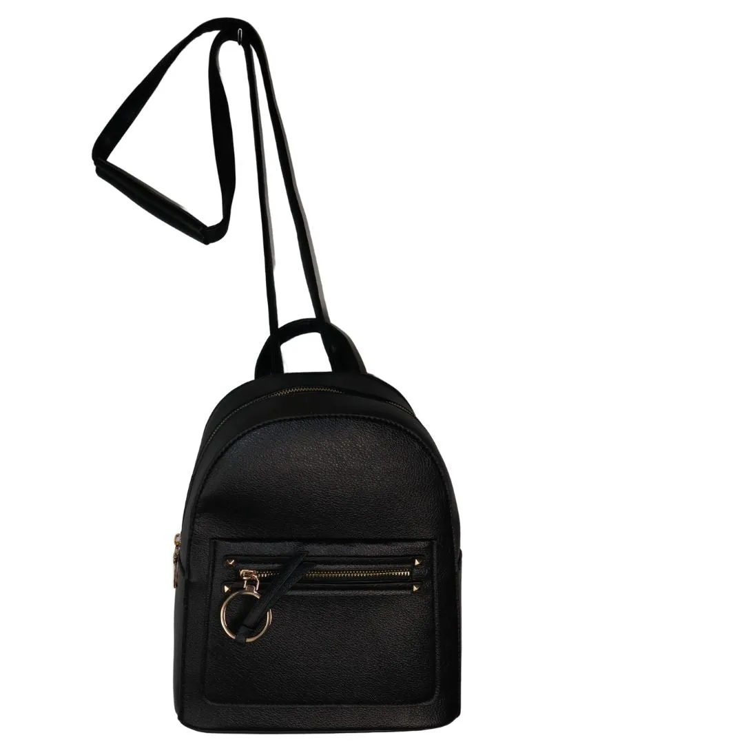 PMN1286 Black Convertible Backpack (Backpack   Shoulder Bag)