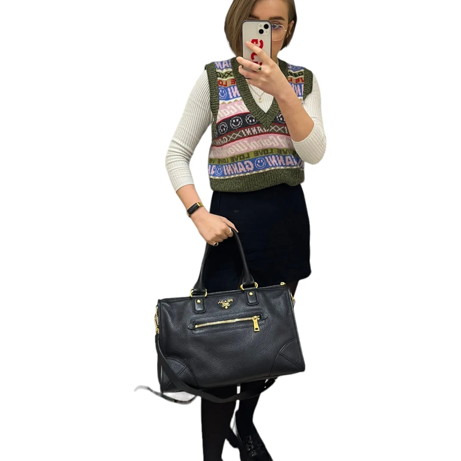 Prada Black Vitello Bag