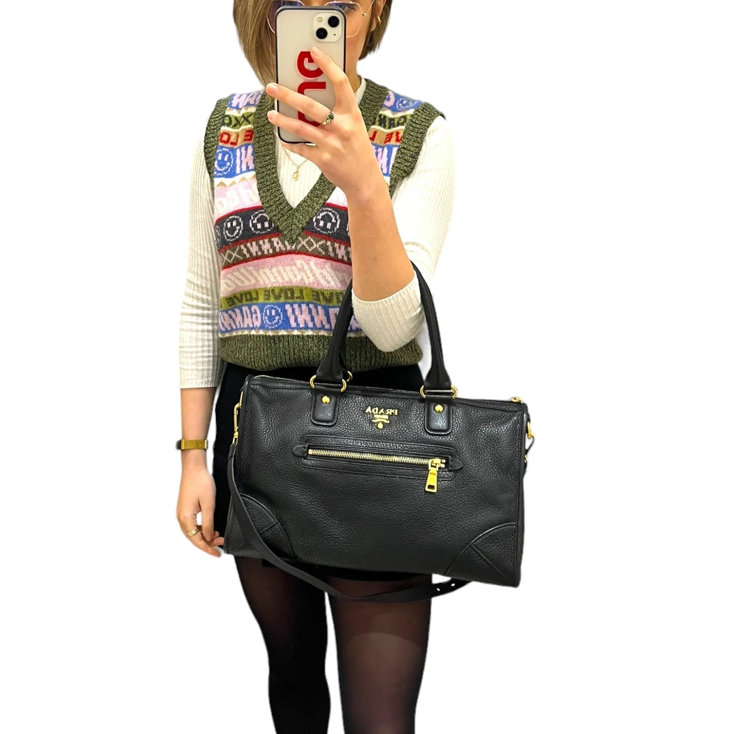 Prada Black Vitello Bag