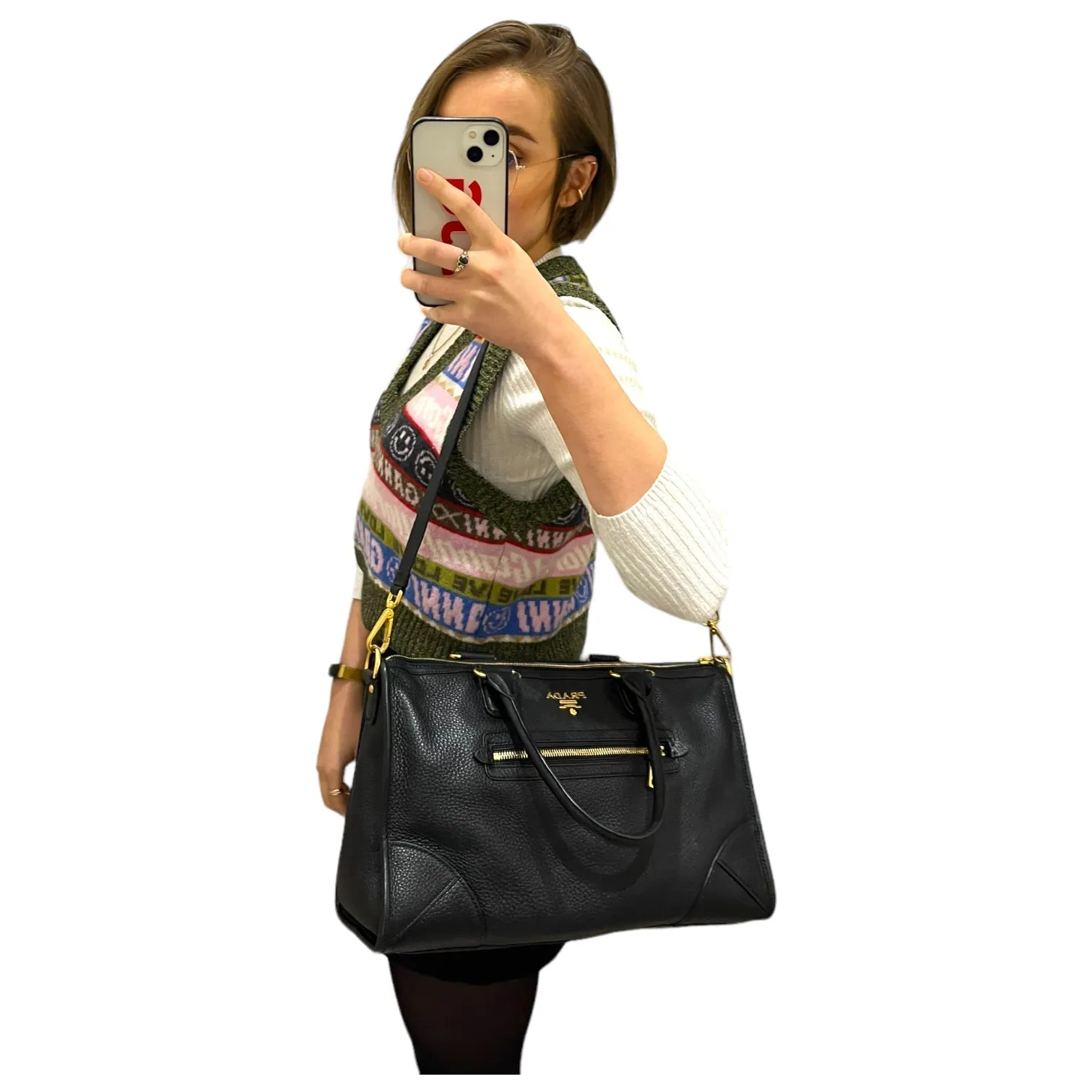 Prada Black Vitello Bag