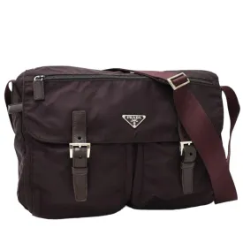 Prada Pocono Taste nylon leather Burgundy Bordeaux Large shoulder bag