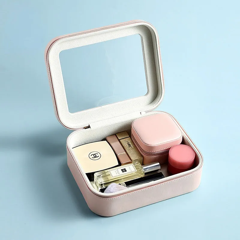 Simple transparent flip earrings earrings ring storage small jewelry box mother box multi-function cosmetics storage box