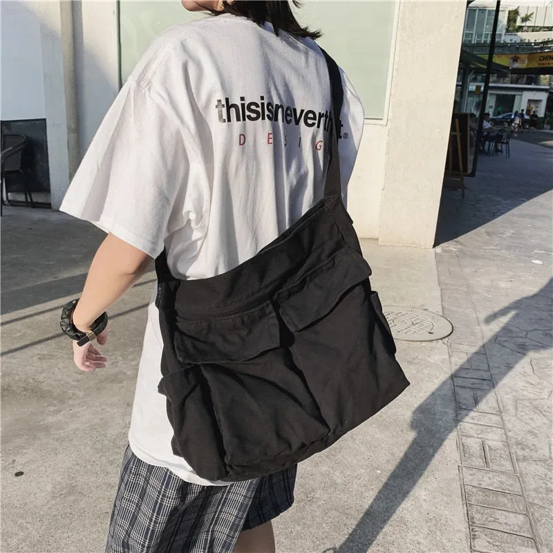Solid Large Capacity  Canvas   Bags