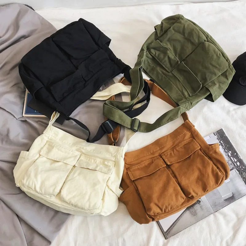Solid Large Capacity  Canvas   Bags