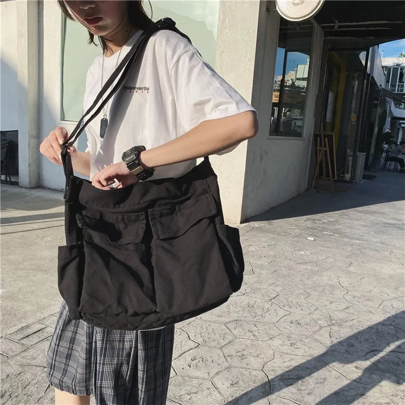 Solid Large Capacity  Canvas   Bags