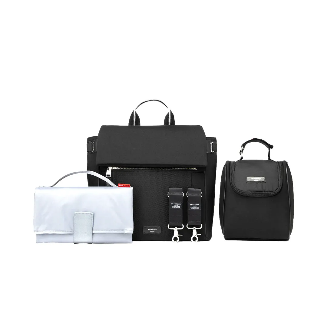 Storksak St James Scuba Changing Bag - Black - Silver